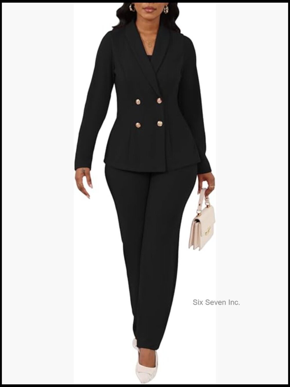 3 Piece Pant Suit Set Women Blazer Long Sleeve Business Casual Office Outfits
